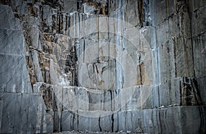 A white marble quarry in Apuan Alps, Carrara, Italy