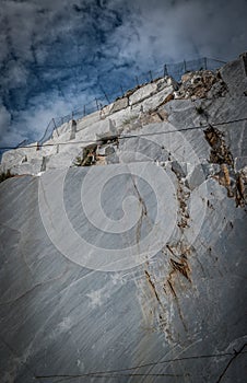 A white marble quarry in Apuan Alps, Carrara, Italy