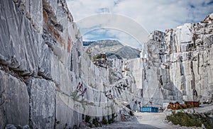 A white marble quarry in Apuan Alps, Carrara, Italy