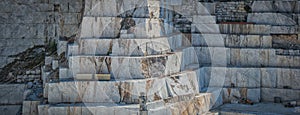 A white marble quarry in Apuan Alps, Carrara, Italy