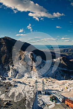 White marble quarry in Apuan Alps, Carrara, Italy