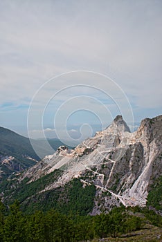 White marble quarry in Apuan Alps, Carrara, Italy