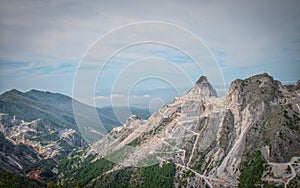 White marble quarry in Apuan Alps, Carrara, Italy