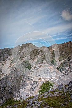 White marble quarry in Apuan Alps, Carrara, Italy