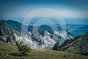 White marble quarry in Apuan Alps, Carrara, Italy