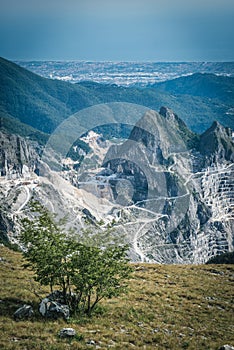 White marble quarry in Apuan Alps, Carrara, Italy