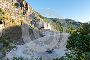 White marble quarry in Carrara, Apuan Alps, Italy