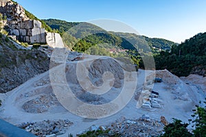 White marble quarry in Carrara, Apuan Alps, Italy