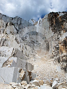 White marble quarry in marina di carrara