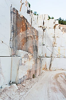 White marble quarry site