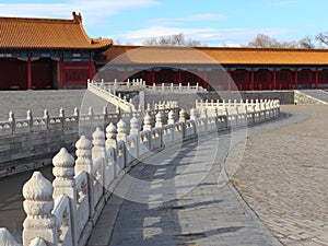 White marble railings in the Imperial Palace