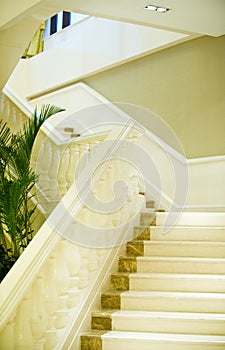 White marble stairs