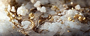 White Marble stone abstract art from exquisite original churning with gold