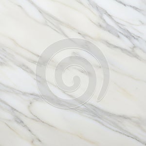 White marble surface featuring light gray veining patterns. The smooth texture and