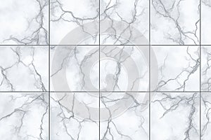 White marble texture tiles with seamless pattern Ai photo