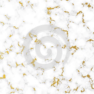 White marble texture vector with gold pattern for background or design art work