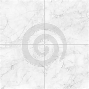 White marble tiles seamless flooring texture for background and design.