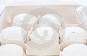 White marshmallow in a box