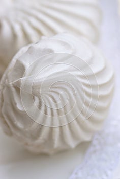 White marshmallow with a delicate lace