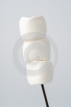 White marshmallows isolated on white background