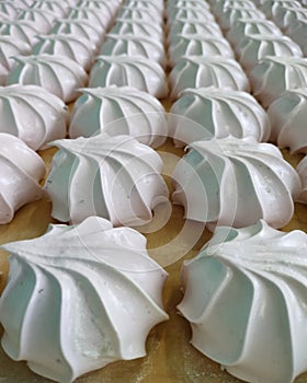 White marshmallows. Production of sweet marshmallows from natural food products.