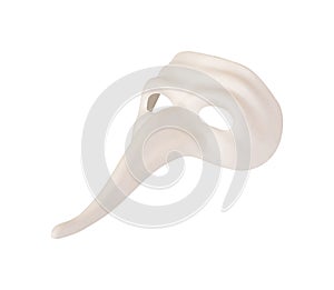 White mask on a white background isolated