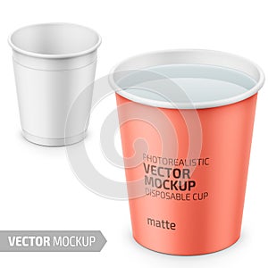 White matte disposable cup template.