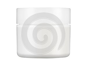 White Matte Glass Doublewall Jar With Plastic Lid
