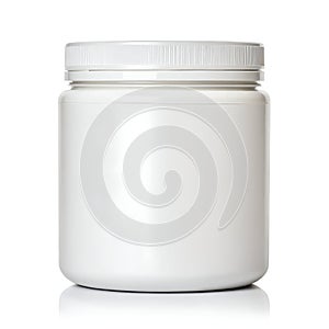 White Matte Plastic Jar Mockup