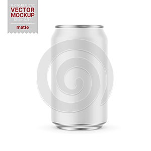 White matte tin can mockup. Vector illustration.