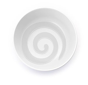White matted bowl on white background