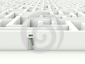White maze with enter door