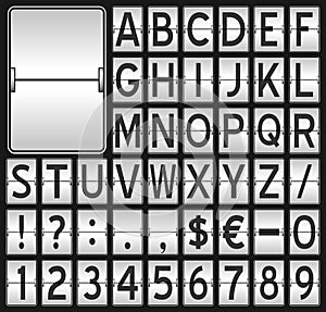 White Mechanical Scoreboard Alphabet