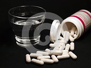 White medicine capsules