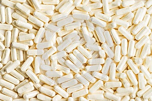 White medicine capsules.