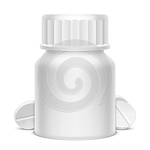 White Medicine Pill Bottle