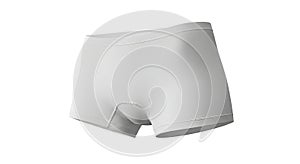 White Men's Boxer Briefs Isolated on White Background