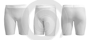 White mens boxers mockup 3D rendering.