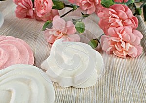 White Meringue Cookies Made from Whipped Egg Whites