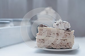 White merinque cake with cream