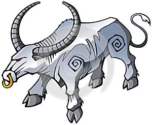 White metal bull, symbol of the year