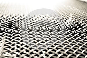 White metal grid