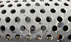 White metal grid, background and texture,