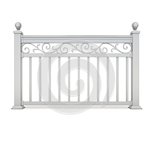 White metal railing with pattern