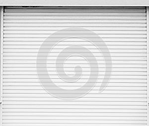 White metal roller door shutter