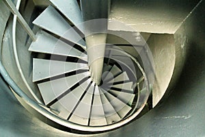White metal spiral staircase in Portugal