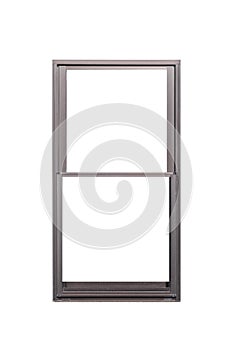 White metal window frame isolated