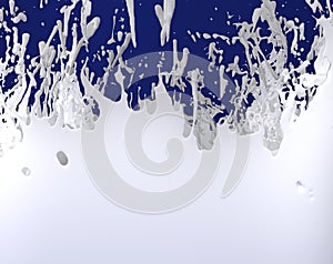 White milk splash shake drink 3D illustration