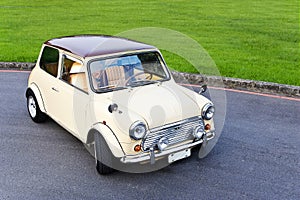 White mini car