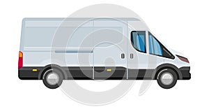 White minibus. commercial vehicle passenger van tour vector automobile